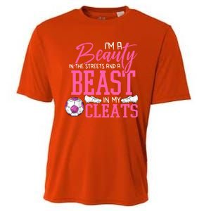 Soccer Beauty In The Street Beast In My Cleats Gift Cooling Performance Crew T-Shirt