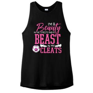 Soccer Beauty In The Street Beast In My Cleats Gift Ladies PosiCharge Tri-Blend Wicking Tank