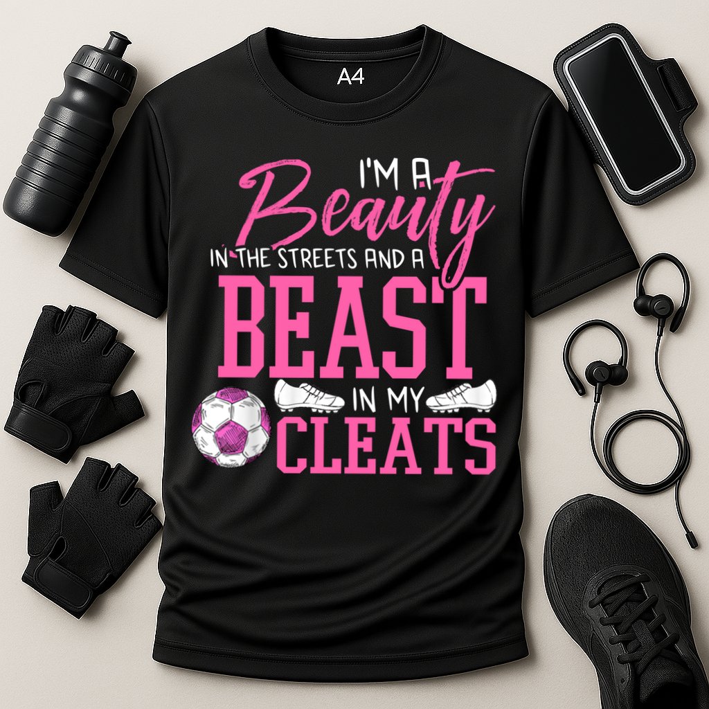 Soccer Beauty In The Street Beast In My Cleats Gift Cooling Performance Crew T-Shirt
