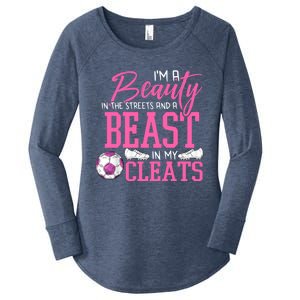 Soccer Beauty In The Street Beast In My Cleats Gift Women's Perfect Tri Tunic Long Sleeve Shirt