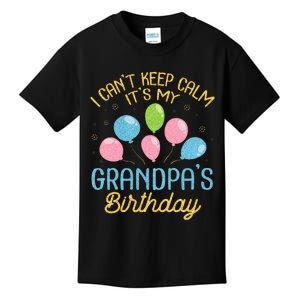 Snow Balloons I CanT Keep Calm ItS My GrandpaS Birthday Kids T-Shirt