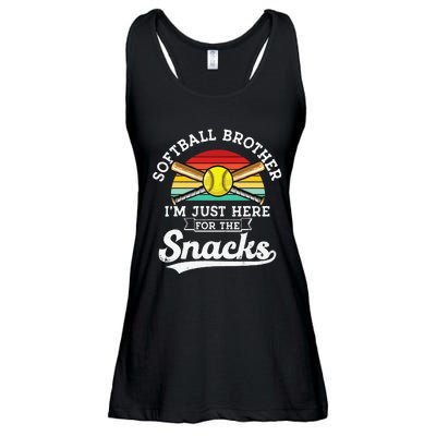 Softball Brother Im Just Here For The Snacks Retro Softball Ladies Essential Flowy Tank