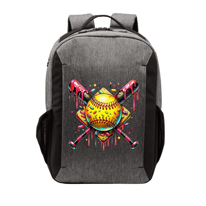 Softball Bat Ice Cream Dripping Baseball Home Plate Drip Vector Backpack
