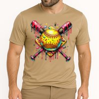 Softball Bat Ice Cream Dripping Baseball Home Plate Drip Cooling Performance Crew T-Shirt