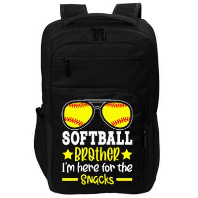 Softball Brother IM Just Here For The Snacks Funny Retro Impact Tech Backpack