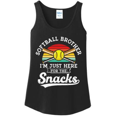 Softball Brother Im Just Here For The Snacks Retro Softball Ladies Essential Tank