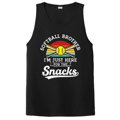 Softball Brother Im Just Here For The Snacks Retro Softball PosiCharge Competitor Tank