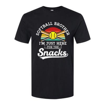 Softball Brother Im Just Here For The Snacks Retro Softball Softstyle® CVC T-Shirt