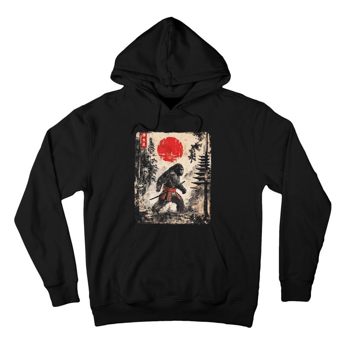 Samurai Bigfoot Japanese Vintage Graphic Ukiyo E Art Hoodie