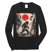 Samurai Bigfoot Japanese Vintage Graphic Ukiyo E Art Long Sleeve Shirt