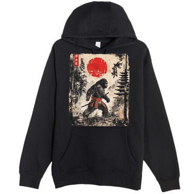 Samurai Bigfoot Japanese Vintage Graphic Ukiyo E Art Premium Pullover Hoodie