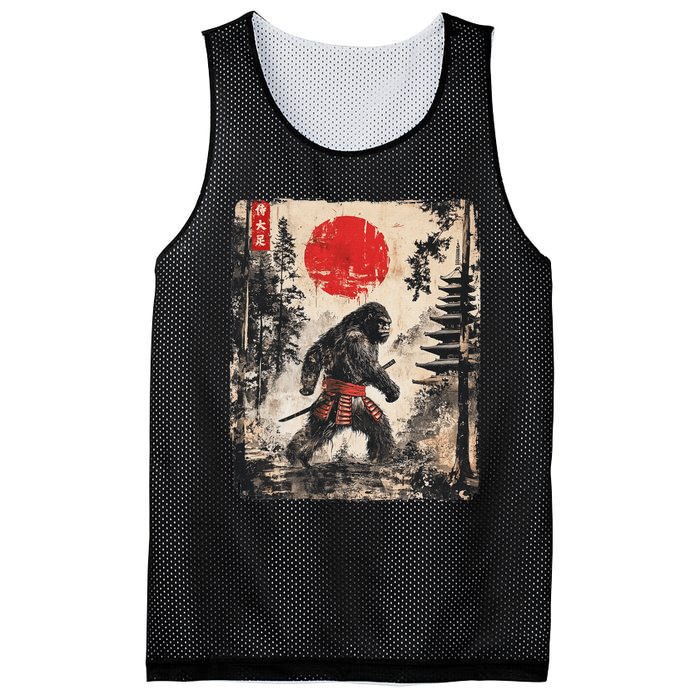 Samurai Bigfoot Japanese Vintage Graphic Ukiyo E Art Mesh Reversible Basketball Jersey Tank