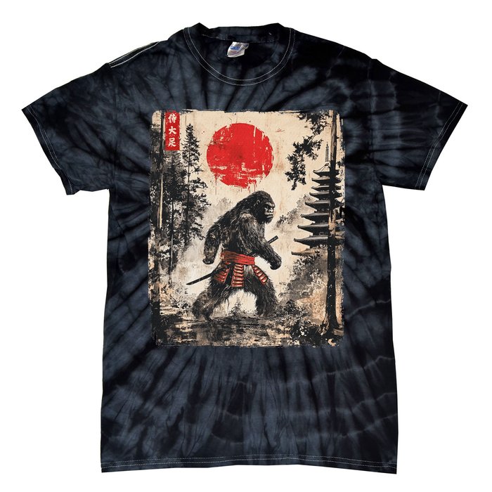 Samurai Bigfoot Japanese Vintage Graphic Ukiyo E Art Tie-Dye T-Shirt