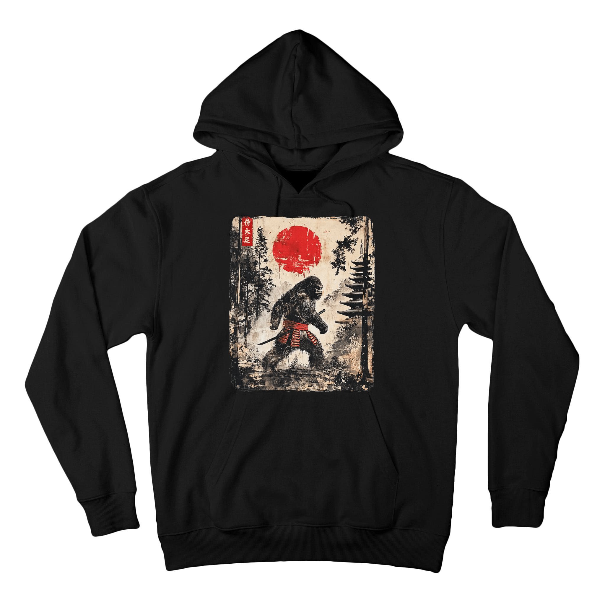 Samurai Bigfoot Japanese Vintage Graphic Ukiyo E Art Tall Hoodie