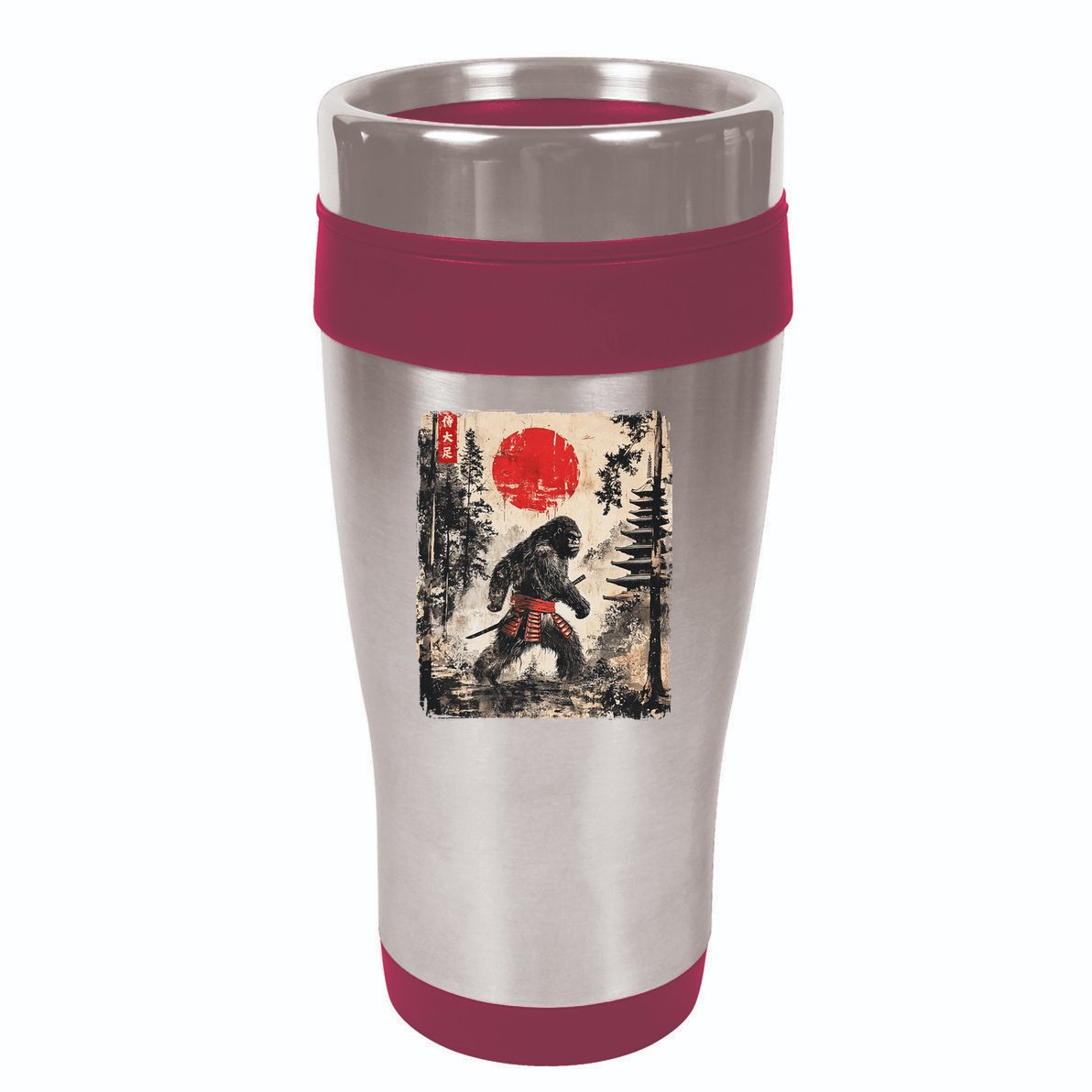 Samurai Bigfoot Japanese Vintage Graphic Ukiyo E Art 16oz Travel Tumbler