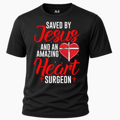 Saved By Jesus Open Heart Surgery Bypass Surgery Survivor Cool Gift Cooling Performance Crew T-Shirt