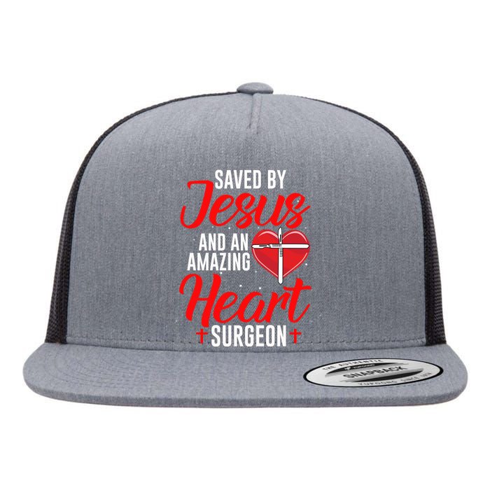 Saved By Jesus Open Heart Surgery Bypass Surgery Survivor Cool Gift Flat Bill Trucker Hat