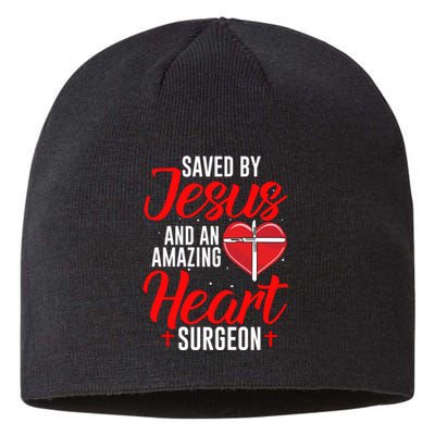 Saved By Jesus Open Heart Surgery Bypass Surgery Survivor Cool Gift Sustainable Beanie