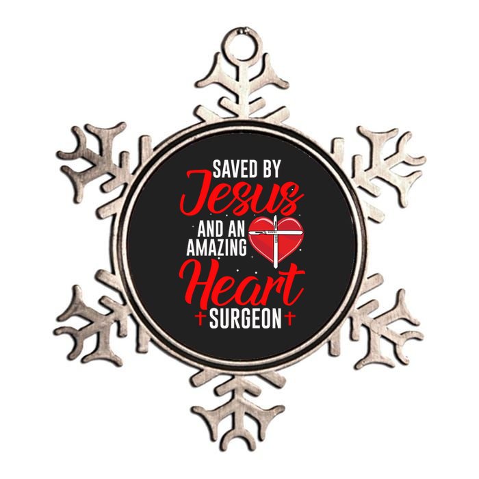 Saved By Jesus Open Heart Surgery Bypass Surgery Survivor Cool Gift Metallic Star Ornament