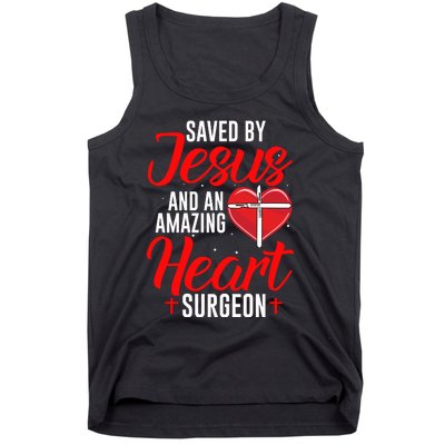 Saved By Jesus Open Heart Surgery Bypass Surgery Survivor Cool Gift Tank Top