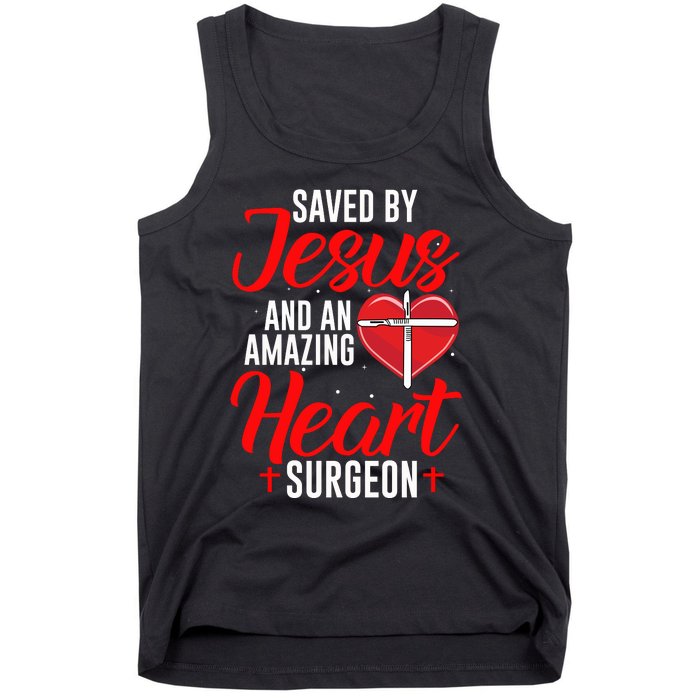 Saved By Jesus Open Heart Surgery Bypass Surgery Survivor Cool Gift Tank Top