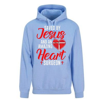 Saved By Jesus Open Heart Surgery Bypass Surgery Survivor Cool Gift Unisex Surf Hoodie