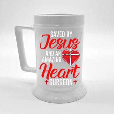 Saved By Jesus Open Heart Surgery Bypass Surgery Survivor Cool Gift Beer Stein