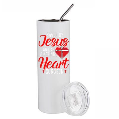 Saved By Jesus Open Heart Surgery Bypass Surgery Survivor Cool Gift Stainless Steel Tumbler