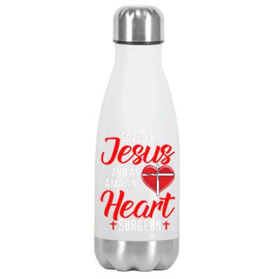 Saved By Jesus Open Heart Surgery Bypass Surgery Survivor Cool Gift Stainless Steel Insulated Water Bottle