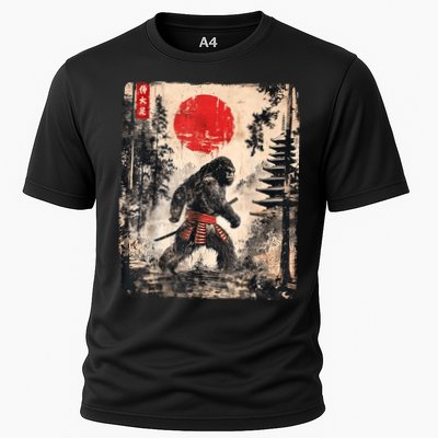 Samurai Bigfoot Japanese Vintage Graphic Ukiyoe Art Funny Cooling Performance Crew T-Shirt