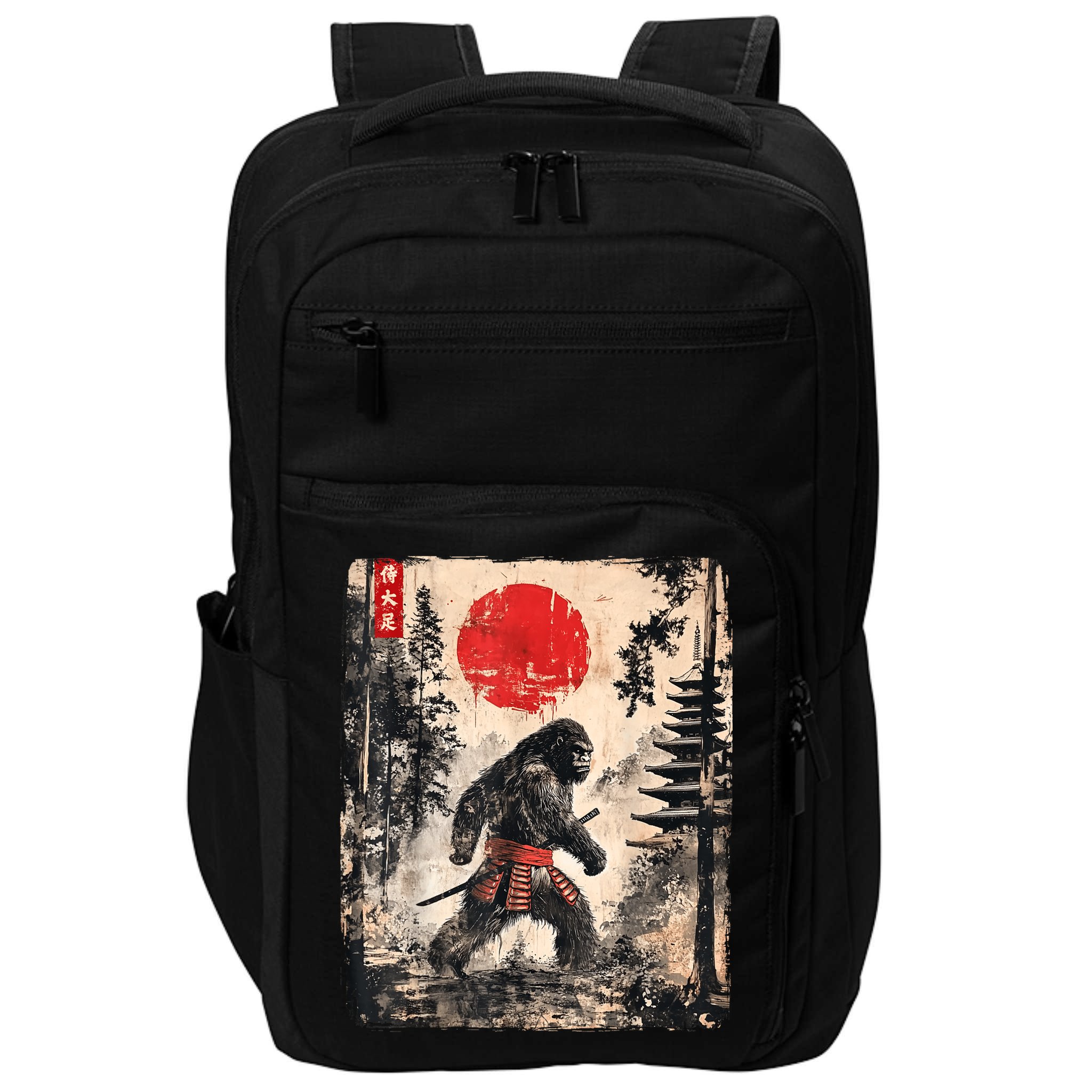 Samurai Bigfoot Japanese Vintage Graphic Ukiyoe Art Funny Impact Tech Backpack