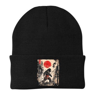 Samurai Bigfoot Japanese Vintage Graphic Ukiyoe Art Funny Beanie