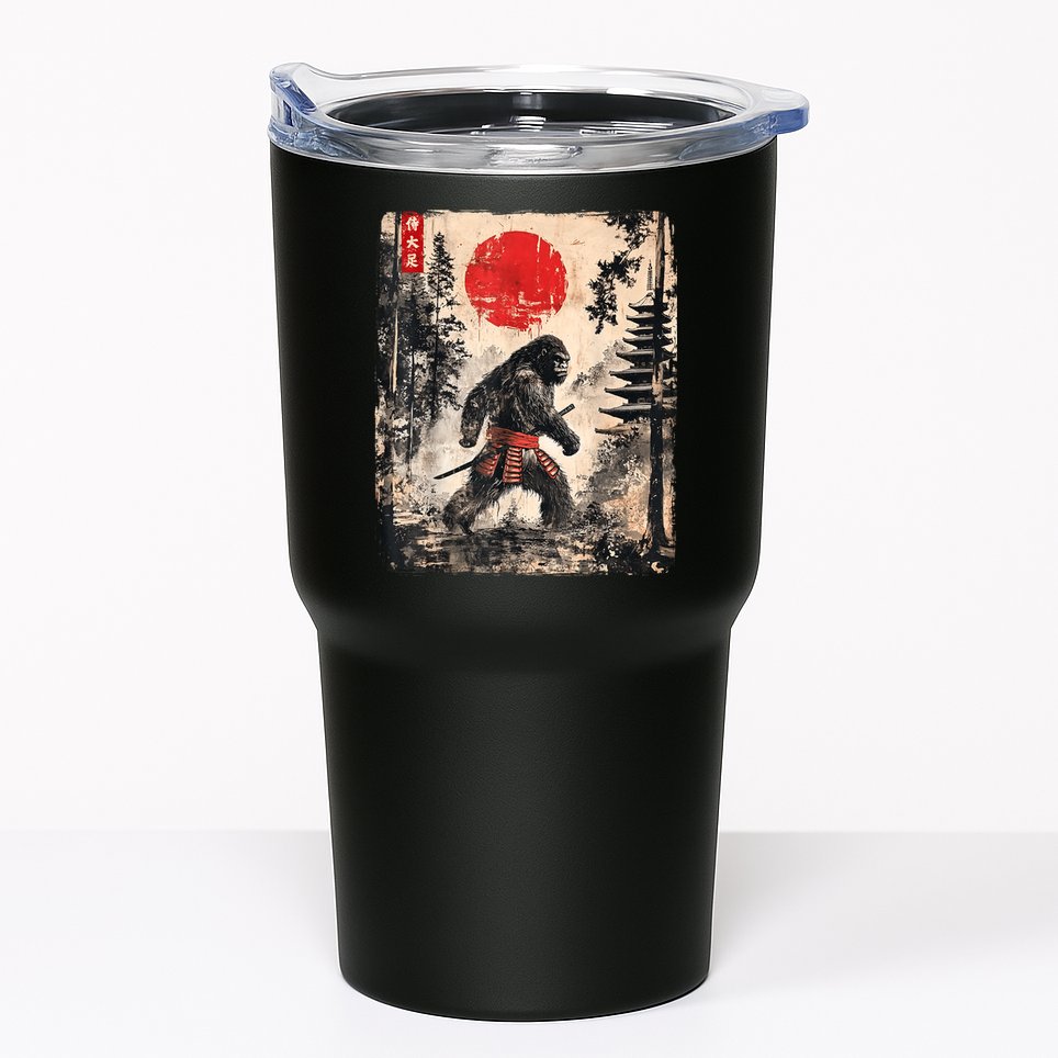 Samurai Bigfoot Japanese Vintage Graphic Ukiyoe Art Funny Tumbler