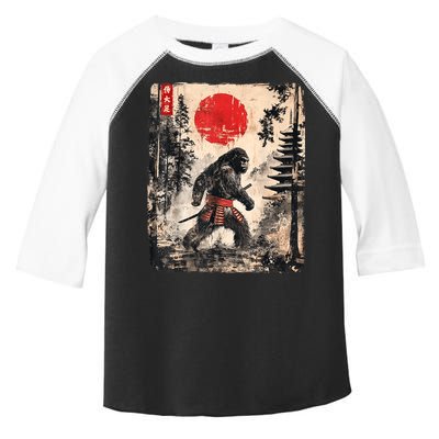 Samurai Bigfoot Japanese Vintage Graphic Ukiyoe Art Funny Toddler Fine Jersey T-Shirt