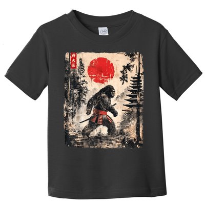 Samurai Bigfoot Japanese Vintage Graphic Ukiyoe Art Funny Toddler T-Shirt