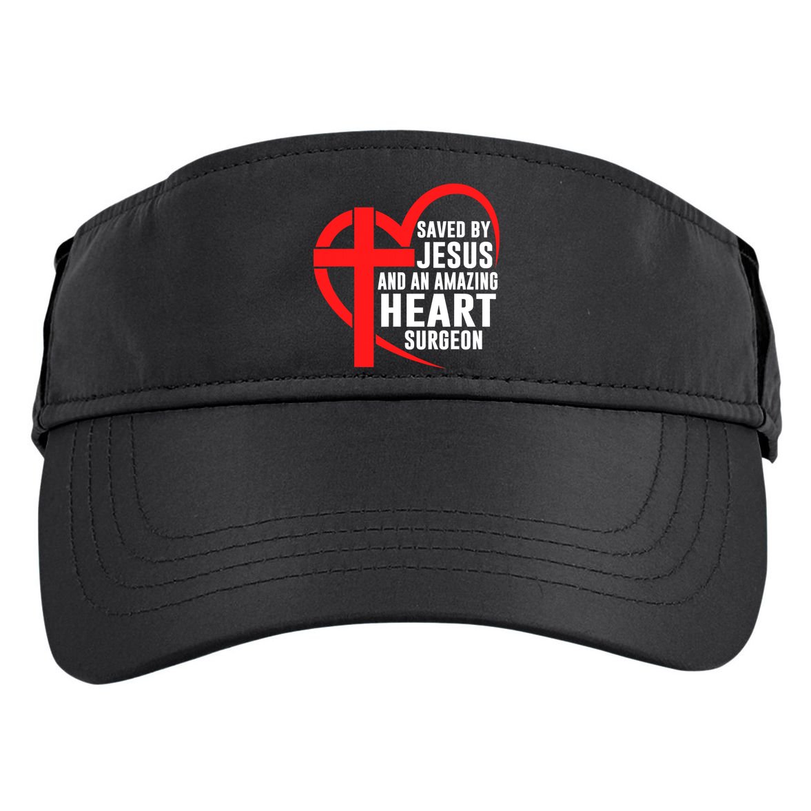Saved By Jesus And An Amazing Heart Surgeon Christian Faith Adult Drive Performance Visor