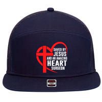 Saved By Jesus And An Amazing Heart Surgeon Christian Faith 7 Panel Mesh Trucker Snapback Hat