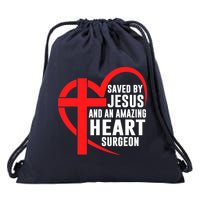 Saved By Jesus And An Amazing Heart Surgeon Christian Faith Drawstring Bag