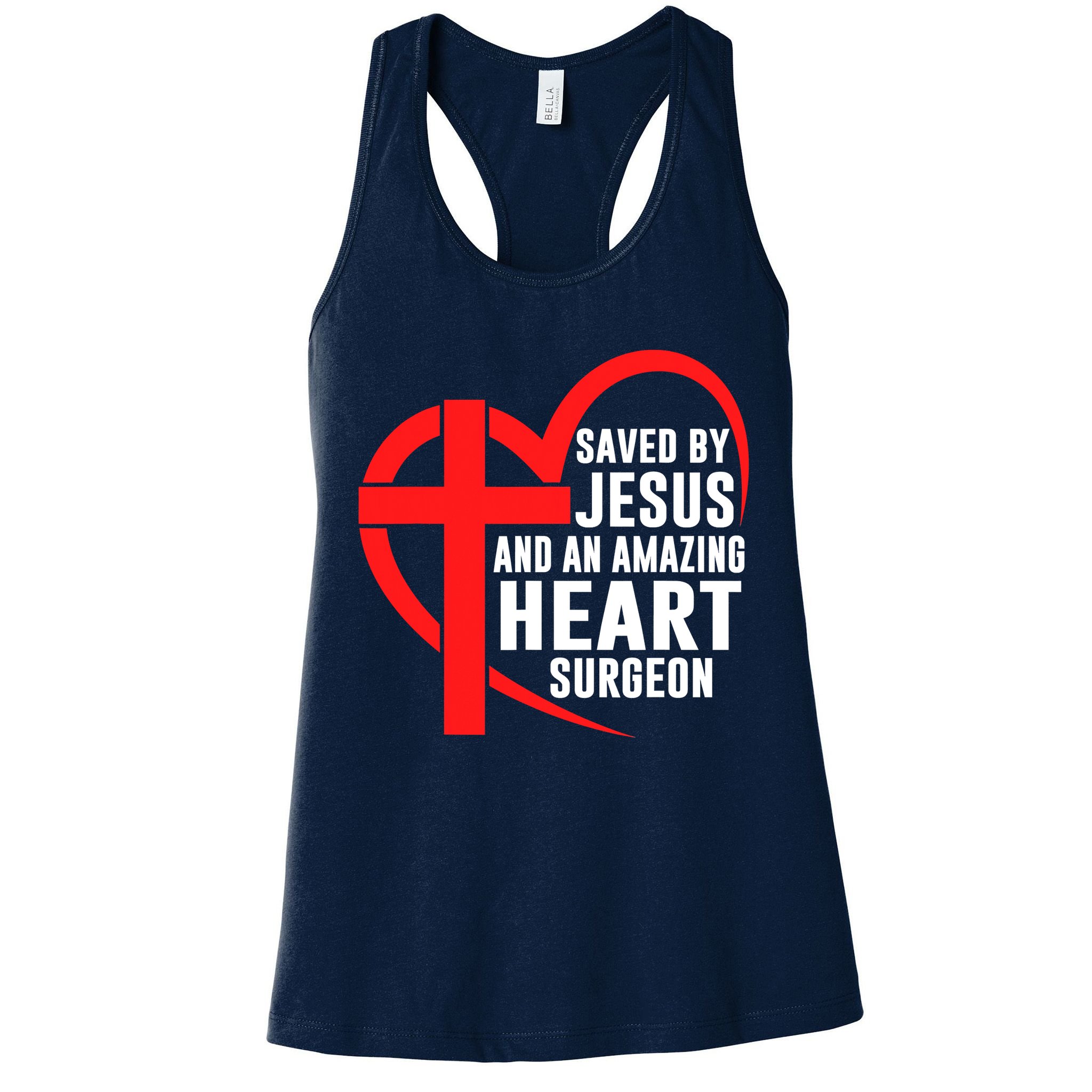 Saved By Jesus And An Amazing Heart Surgeon Christian Faith Womens Tank Top