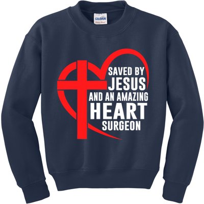 Saved By Jesus And An Amazing Heart Surgeon Christian Faith Kids Sweatshirt