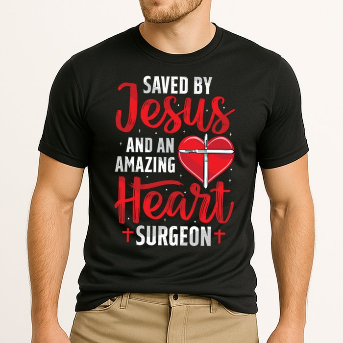 Saved By Jesus Open Heart Surgery Bypass Surgery Survivor Cool Gift Cooling Performance Crew T-Shirt