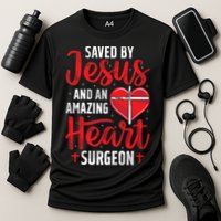 Saved By Jesus Open Heart Surgery Bypass Surgery Survivor Cool Gift Cooling Performance Crew T-Shirt