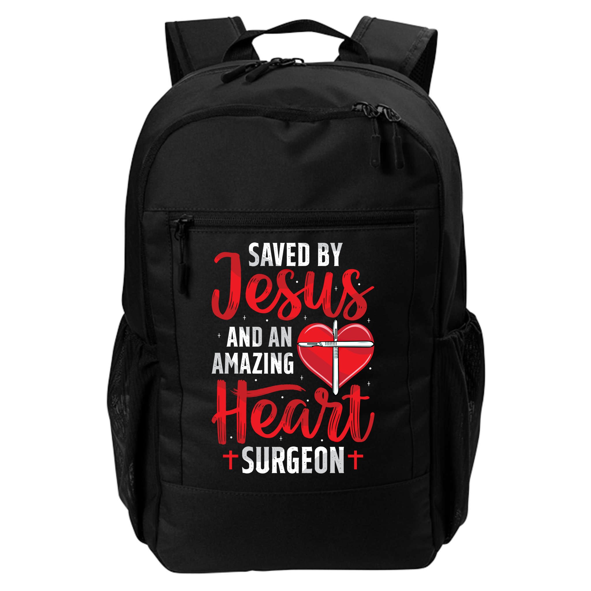 Saved By Jesus Open Heart Surgery Bypass Surgery Survivor Cool Gift Backpack