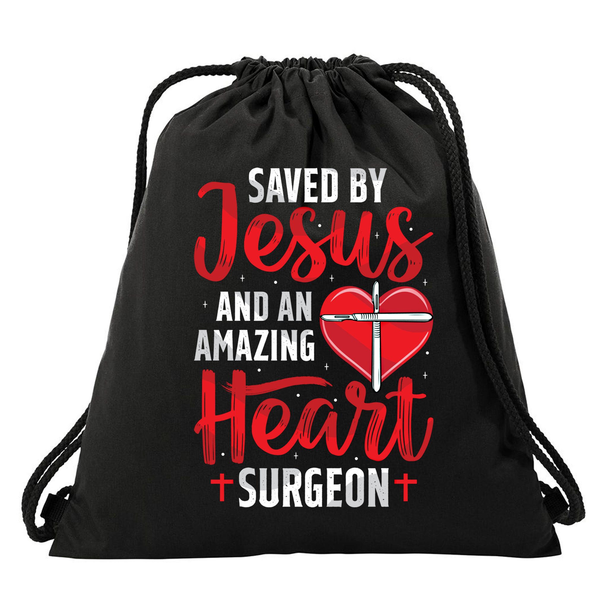 Saved By Jesus Open Heart Surgery Bypass Surgery Survivor Cool Gift Drawstring Bag