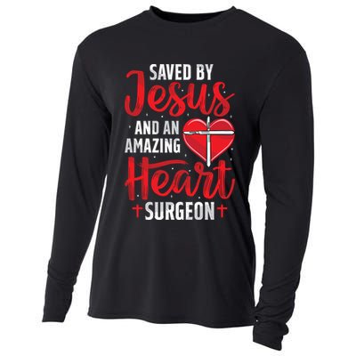 Saved By Jesus Open Heart Surgery Bypass Surgery Survivor Cool Gift Cooling Performance Long Sleeve Crew