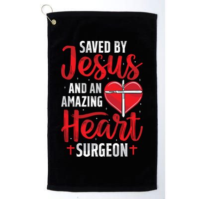 Saved By Jesus Open Heart Surgery Bypass Surgery Survivor Cool Gift Golf Towel