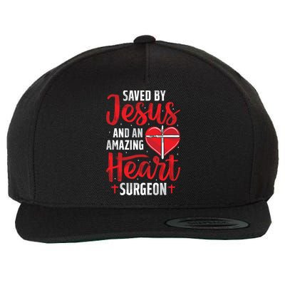 Saved By Jesus Open Heart Surgery Bypass Surgery Survivor Cool Gift Wool Snapback Cap