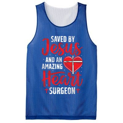 Saved By Jesus Open Heart Surgery Bypass Surgery Survivor Cool Gift Mesh Reversible Basketball Jersey Tank