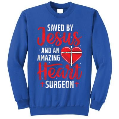 Saved By Jesus Open Heart Surgery Bypass Surgery Survivor Cool Gift Tall Sweatshirt