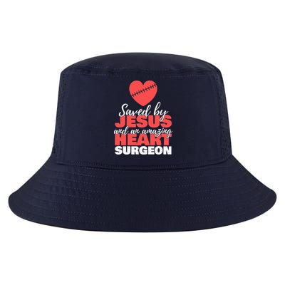 Saved By Jesus Heart Surgeon Surgery Survivor Cool Comfort Performance Bucket Hat